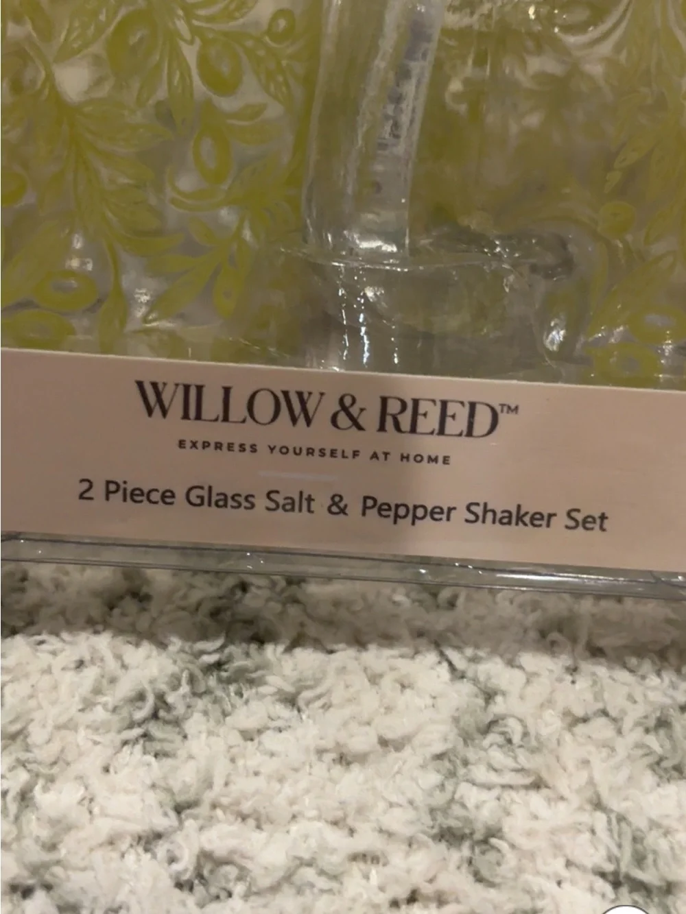 Willow & Reed Olive Bush Botanical Salt n Pepper Shaker Set of 2 Mason Jar NWT